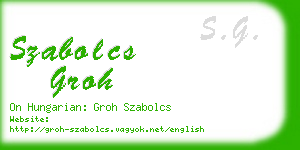 szabolcs groh business card
